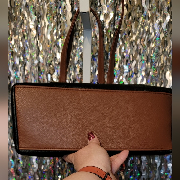 #379 B. Amici- Black/brown Handbag w/scarf/bag Charm - Picture 14 of 14